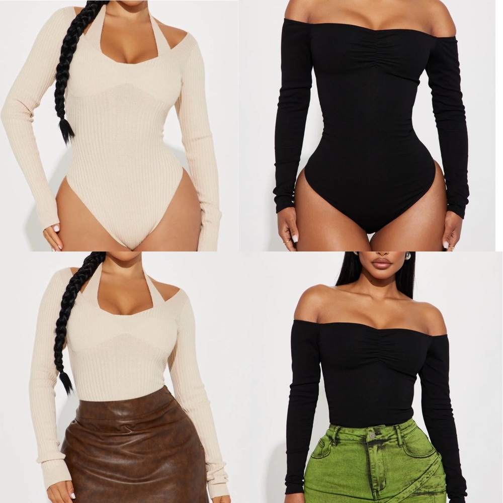 2 bodysuit long sleeve tops - XL